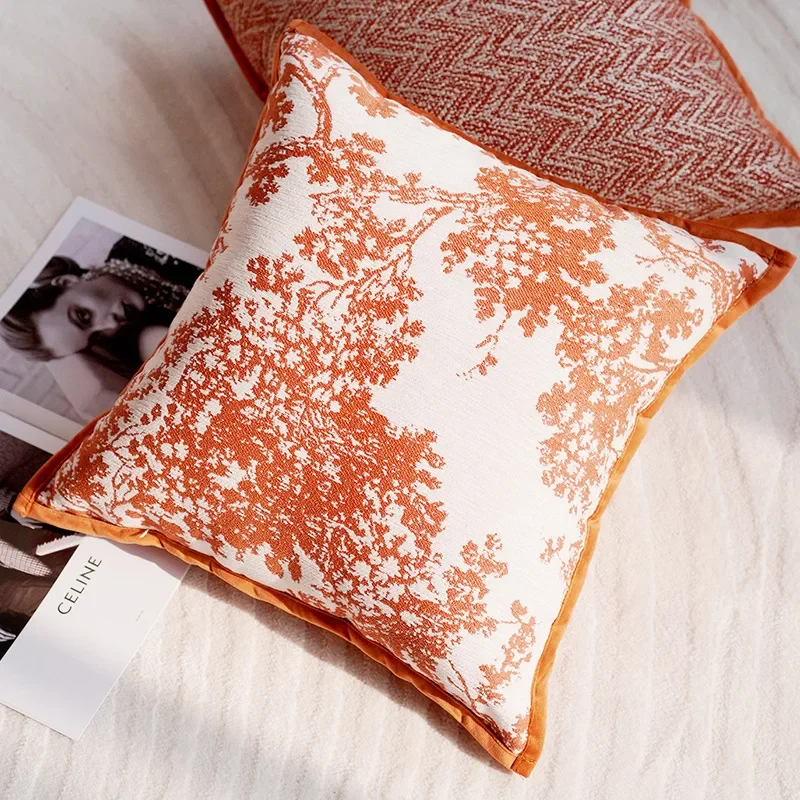 Чехол для подушки 30 х50/45 х45 см оранжевый кремовый