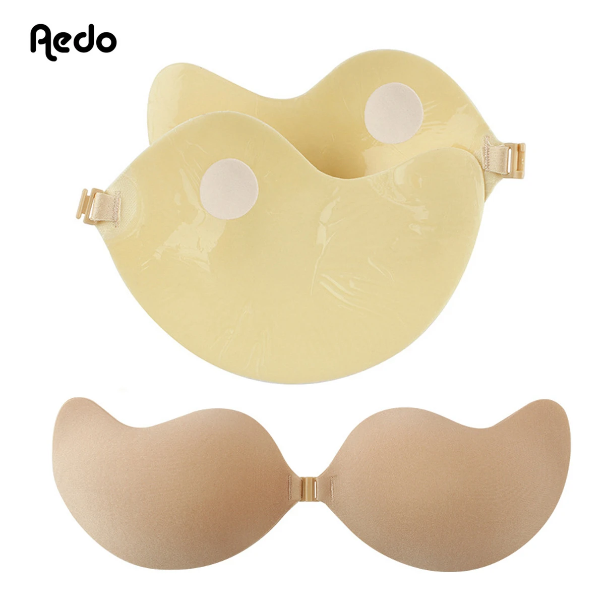 Бюстгальтер Aedo самоклеящийся из черного манго невидимый дышащий многоразовый