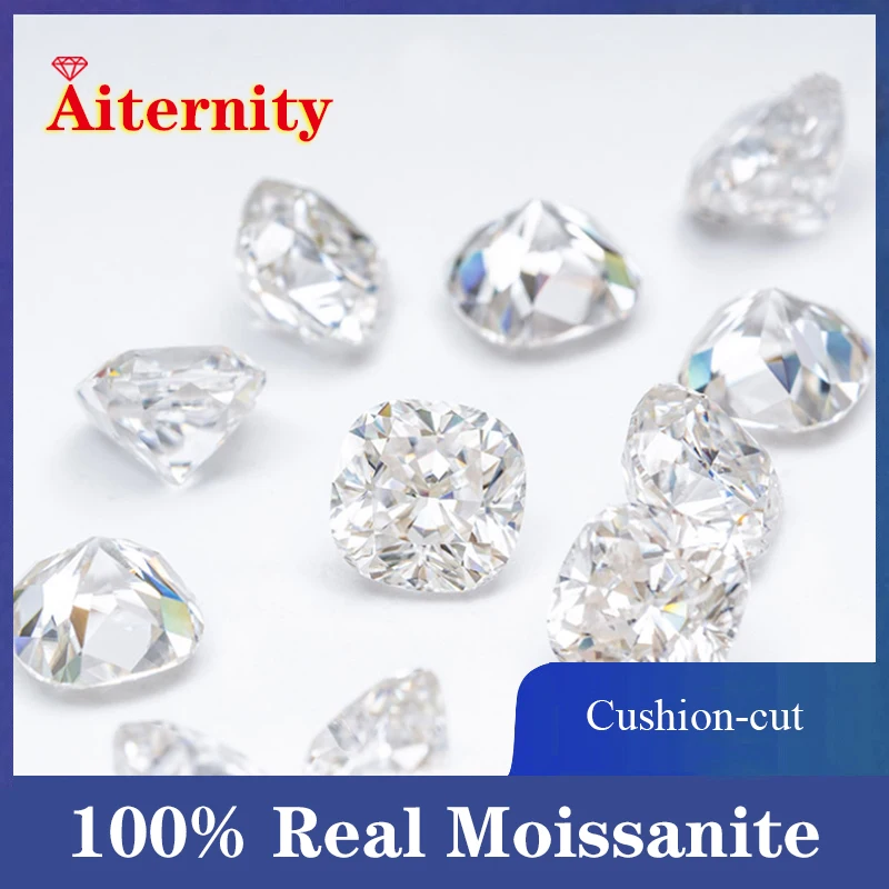 

5-12mm Rare Cushion Cut Moissanite Loose Stone Real D Color VVS1 Cushion Shape Certified Moissanite gemstone