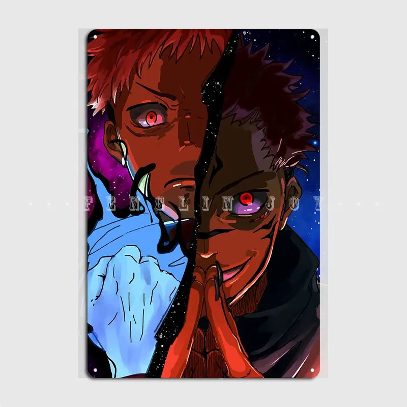 

Металлический плакат Sukuna juютсу Kaisen, клубный кинотеатр, персонализированный Настенный декор, оловянные плакаты с вывесками