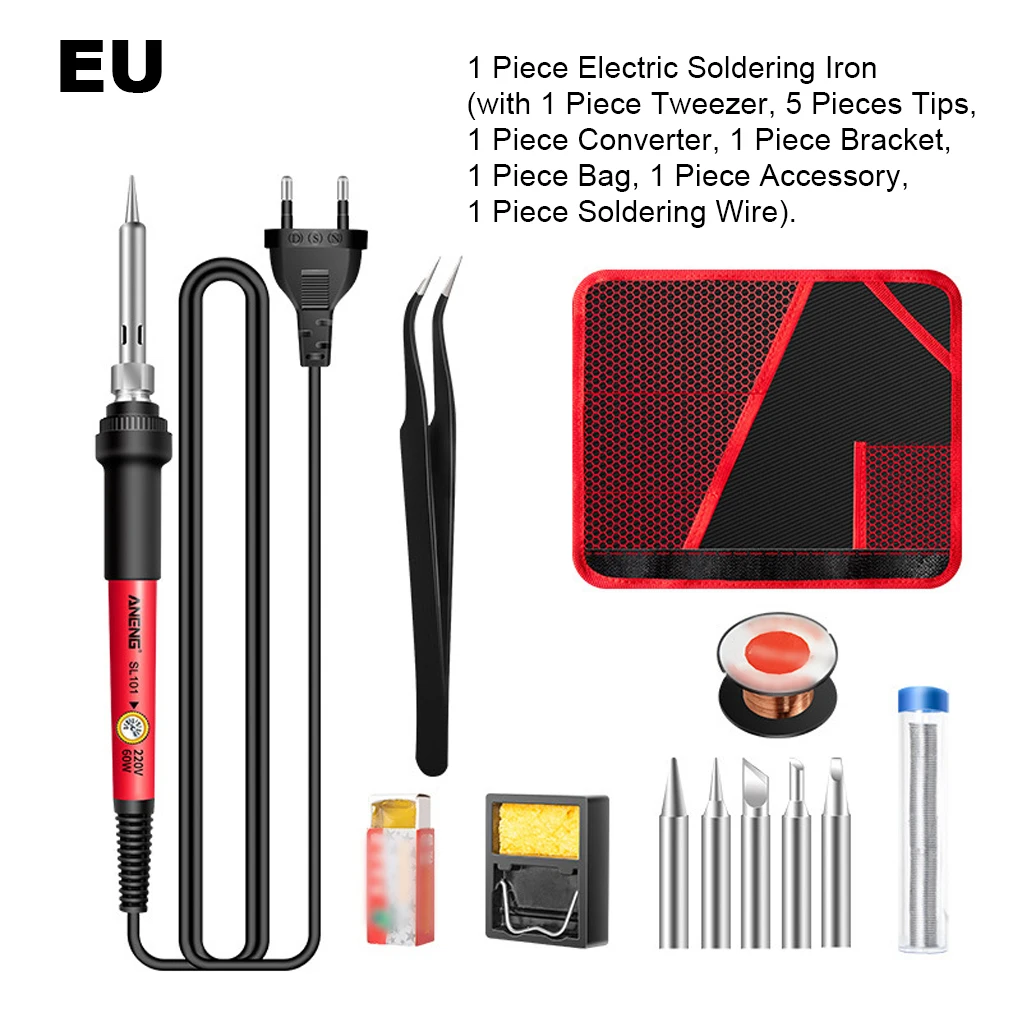 

12pcs/set Electric Soldering Iron 60W Digital Display Welding Heater Pencil Portable Professional Welder Tools