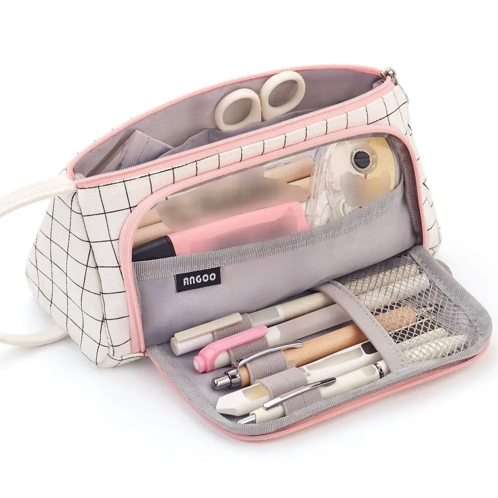 

Холщовый чехол для карандашей, футляр для хранения маркеров и ручек, 1ry, держатель для средней и старшей школы, офиса, студенток колледжа, дев...