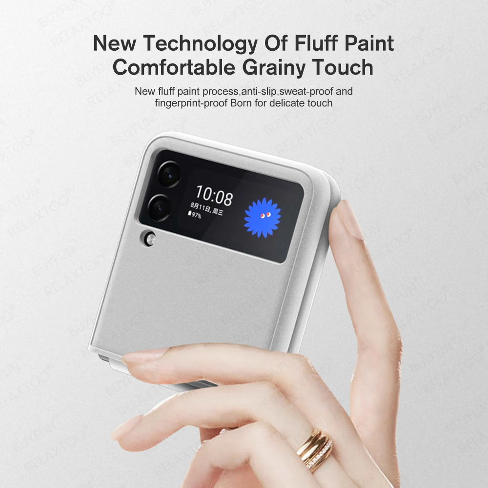 Матовый защитный чехол с петлями из песчаника для Samsung Galaxy Z Flip 3 5G тонкие