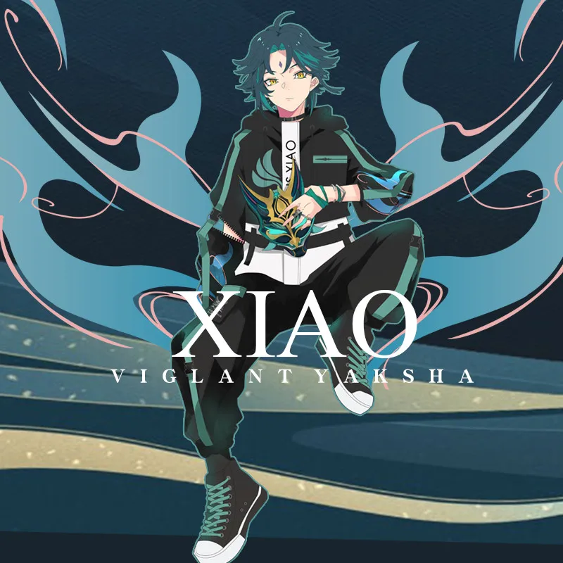 Крутое пальто Xiao для косплея аниме Genshin Impact Harajuku Повседневная Толстовка Унисекс