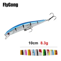 flygong 1pcs 8 3g100mm 3d floating minnow wobbler fishing lures trout artificial bait topwater black swimbait bass