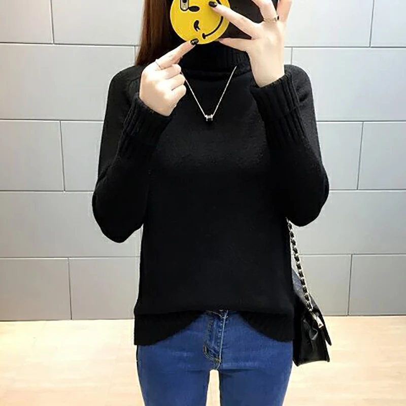 Женский трикотажный пуловер повседневный джемпер с длинным рукавом Осень-зима |