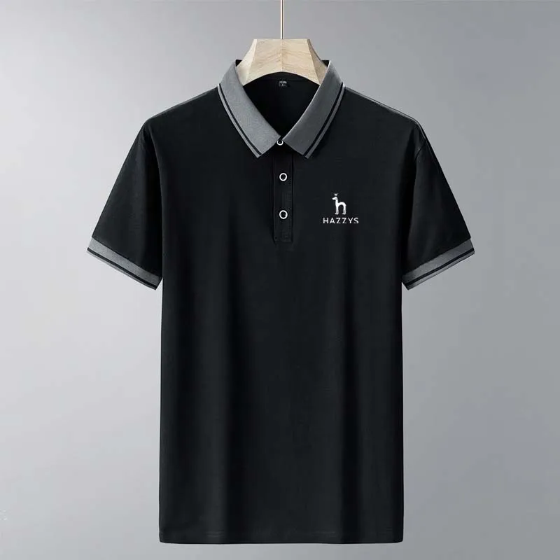 Men's HAZZYS Clothing Classic Polo T Shirt For Golf Wear Summer Short Sleeve Men Casual Cotton Luxury Designer Solid Slim Polos