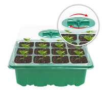 5 set plastic nursery pot tray 12 holes seed grow planter box greenhouse plant flower nursery pot insert seedling case with lids