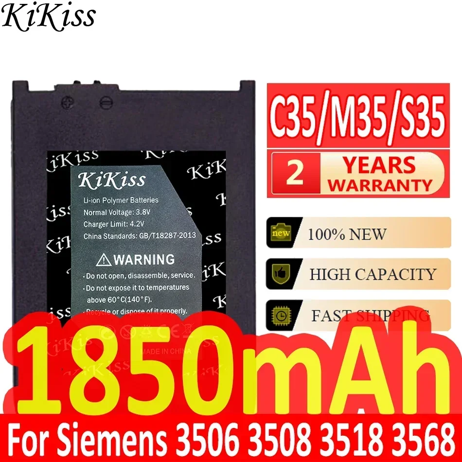 Мощный аккумулятор KiKiss емкостью 1850 мАч для Siemens 3506 3508 3518 3568 3608 C35 C35e C35i M35 P35 S35i S46 S47