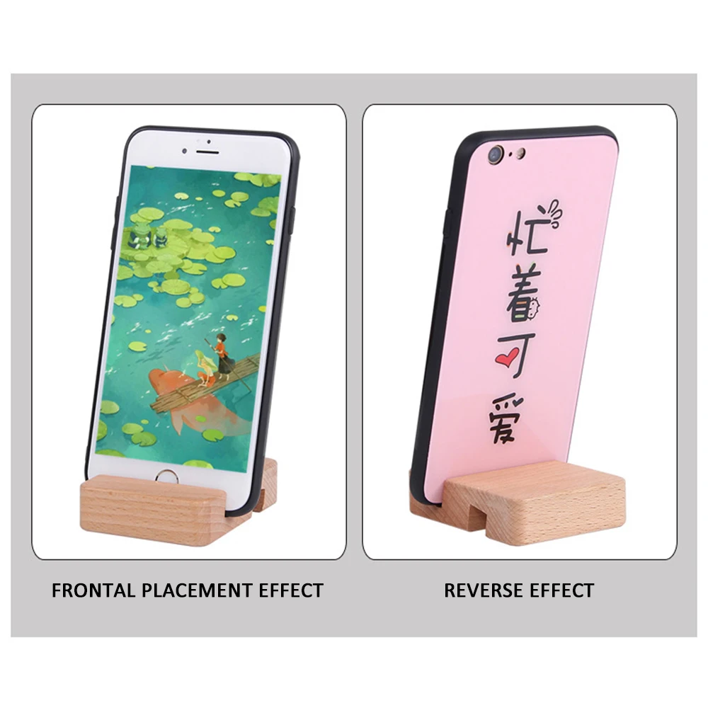 

Environmental Protection Mobile Phone Universal Single Double Slot Wood Bracket Personality Phone IPad Flat Bracket Holder