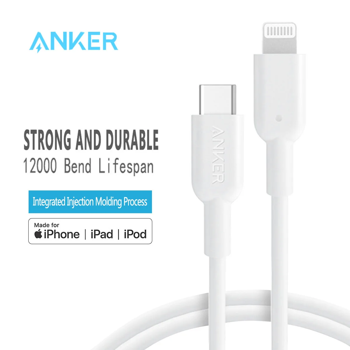 

Anker New Nylon USB Type C to Lightning Cable Power 3ft MFi Certified for iPhone 13 12 Pro Max Mini 11 X XS XR 8 7 Plus SE iPad