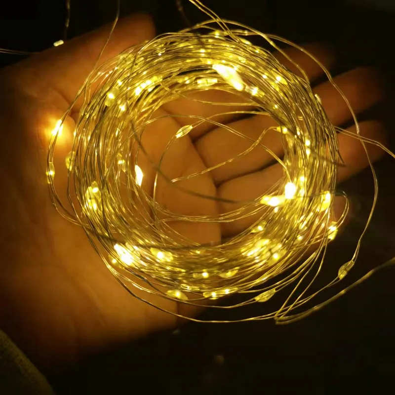 

Mini Christmas Light CR2032 Battery for Wedding Xmas Garland Party LED Fairy Lamp 5PCS Copper Wire String Lamp Holiday Lighting