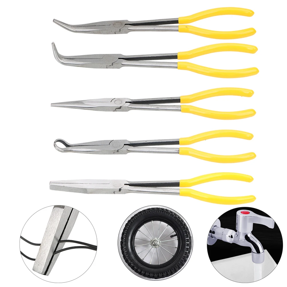 

11Inch Extra Long Nose Pliers Plug Cable Puller Needle Nose Pliers Hand Tool 45 90 Degree Auto /home Appliance Repair DIY Pliers