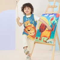 children painting apron kindergarten painting art waterproof anti wear boys and girls baby smocks eating bibs and rice pockets