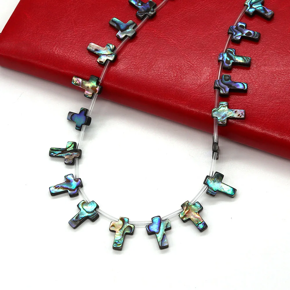 

13x18mm Cross Hole Cross Natural Abalone Beads Charm DIY Fashion Making Bracelet Necklace Earrings Women Gift Accessories