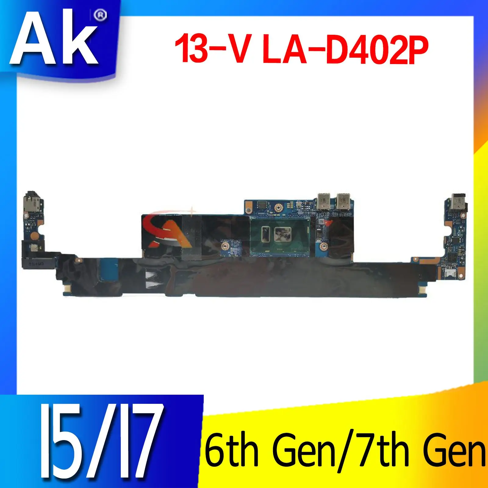 

For HP Spectre 13 G1 13-V 15-A Laptop motherboard 901719-601 854753-501 901720-501 mainboard LA-D402P W/ I5 I7 CPU 8G ram UMA