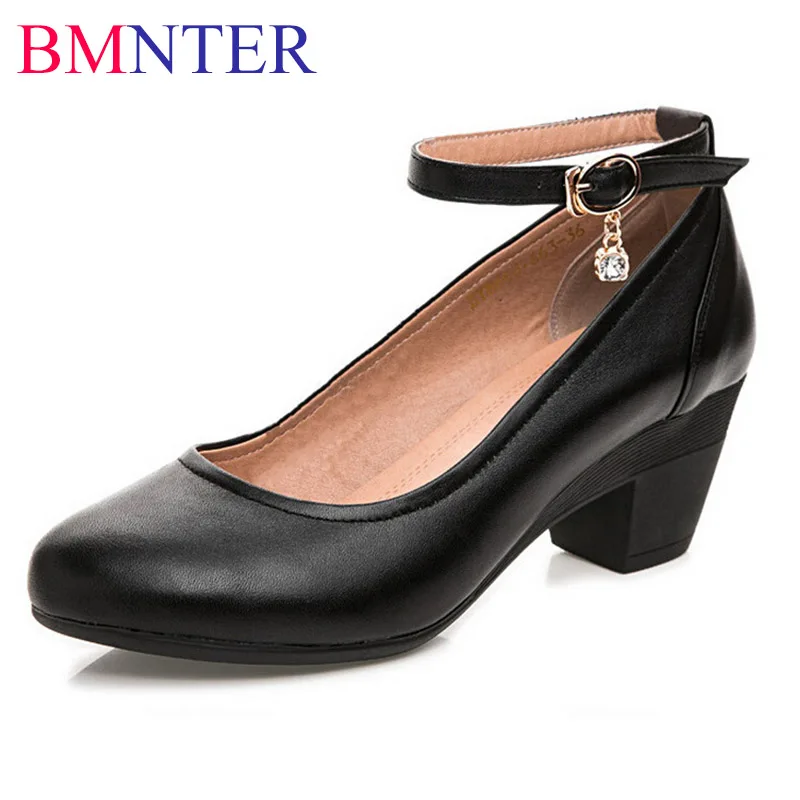 

Туфли женские из натуральной кожи, с круглым носком, на высоком каблуке