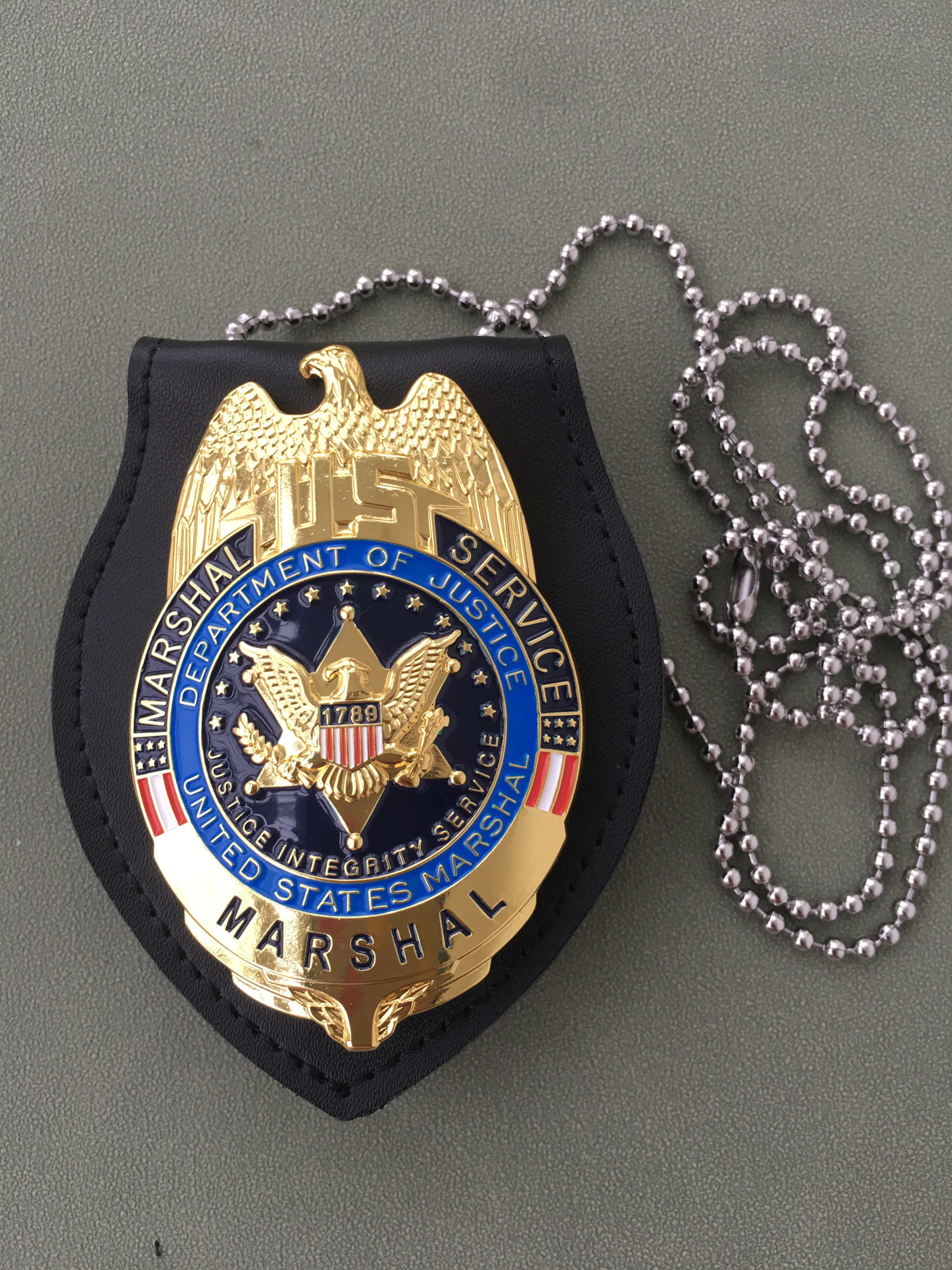 U.S. MARSHAL Department of Justice Detective Badge and Accessories Film and Television Props 1:1 Role Play