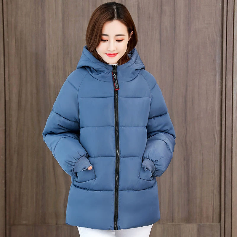 Women Oversize Hooded Down Parka 2022 New Winter Thick Warm Cotton Coat Long Sleeve Cotton-Padded Warm Loose Tops Female Outwear