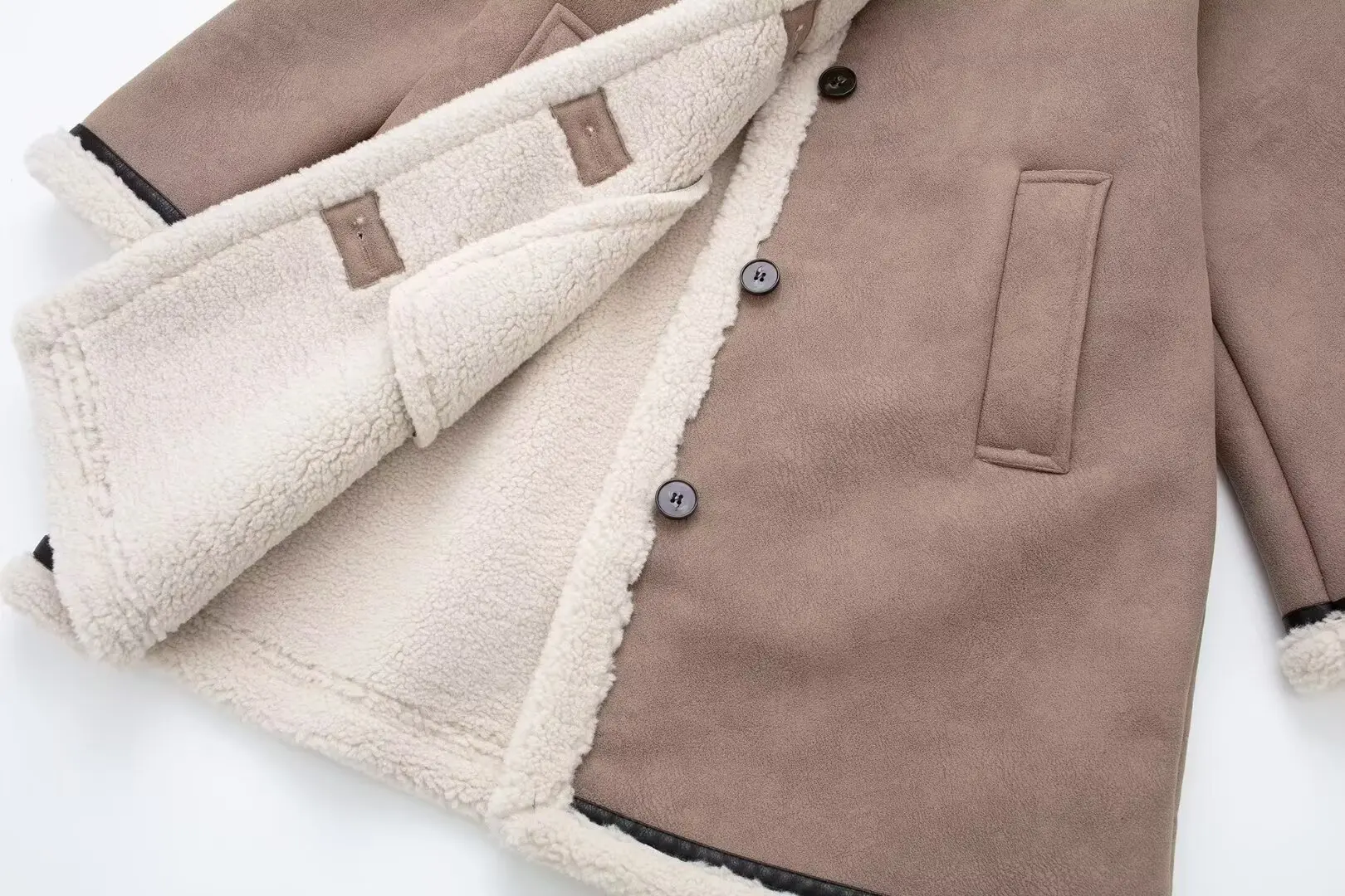 HH TRAF 2024 женское повседневное толстое пальто однотонное однобортное зимнее