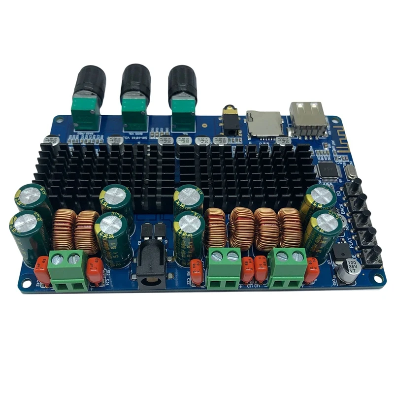 

HF41 Digital Power Amplifier Board TPA3116 50W+50W+100W Bluetooth USB TF Decoding 2.1 Channel Power Amplifier Board