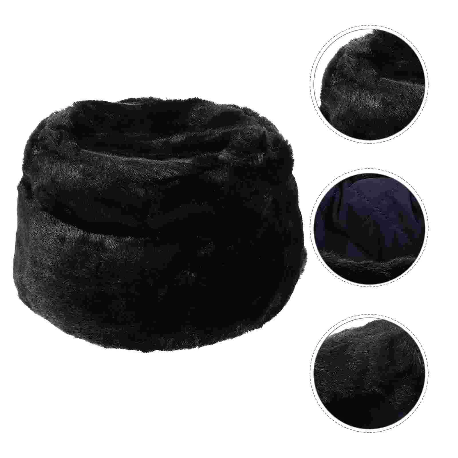 

Old Men Faux Fur Plush Hat The Elderly for Winter Autumn Cold Weather