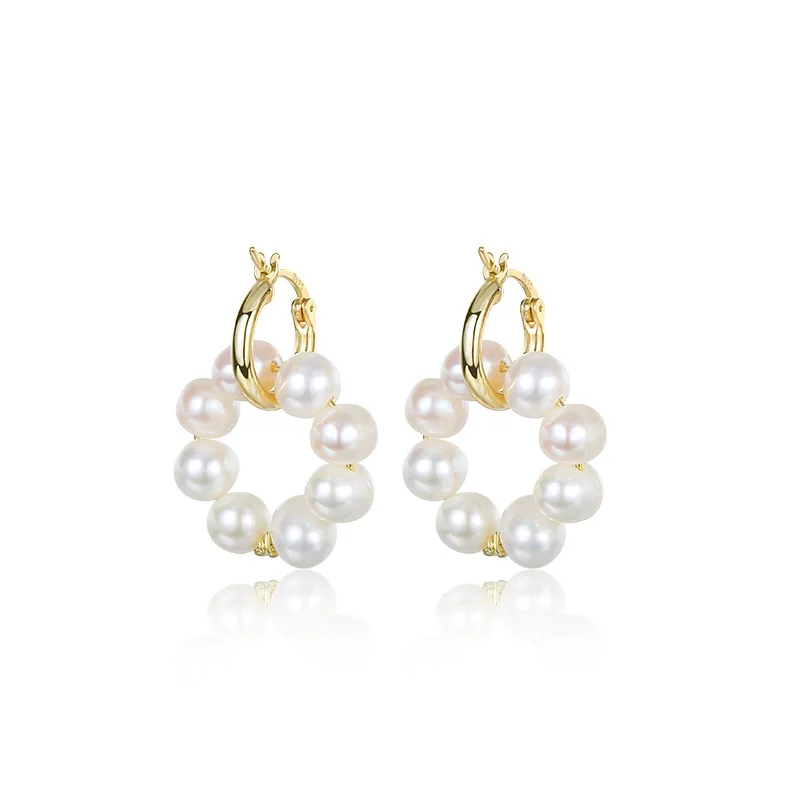 

Kawiia 100% 925 Sterling Silver Plated 18K Gold Earrings Rings Pearl Earrings Luxury Fashion Jewelry Earrings for Women Gifts