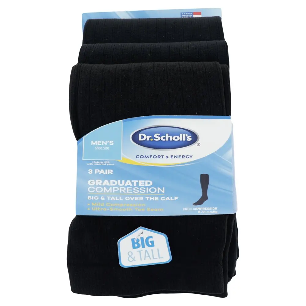 Men`s Graduated Compression Over the Calf Socks 3 Pack