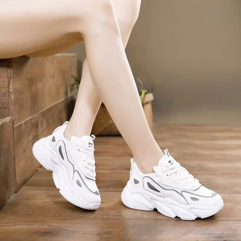 

Platform Sneakers Women Shoes Spring Autumn Breathable Sneakers Walking Spring Korean Casual Vulcanize Shoes Thick Bottom
