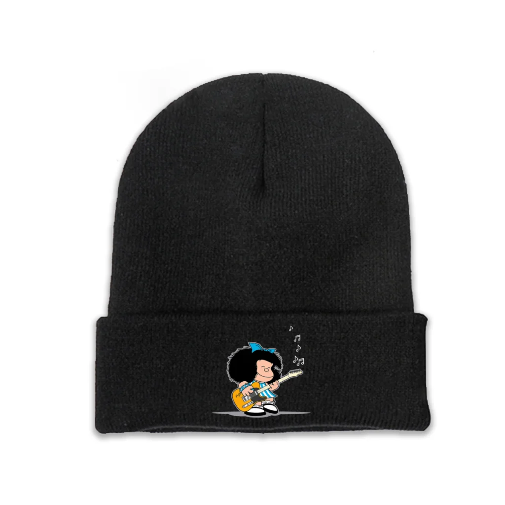 

Шапки Mafalda из комиксов Филипа, шапочки, шапка s, вязаная зимняя теплая шапка с музыкой, шапки унисекс, Лыжная шапка