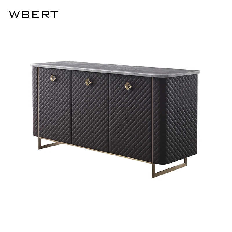 Wbert итальянский стиль роскошный буфет обеденный шкаф кожаный декоративный вход