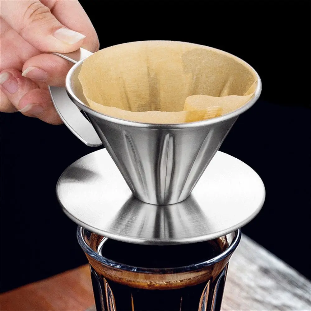 

Stainless Steel Coffee Filter Holder Reusable Coffee Filters Dripper V60 Drip Coffee Baskets