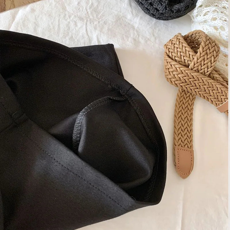 Hollow Out Knit Sweater Women Y2K Summer Sexy Slash Neck Long Sleeve Tops Fashion Loose with Belt Solid Female Pullovers