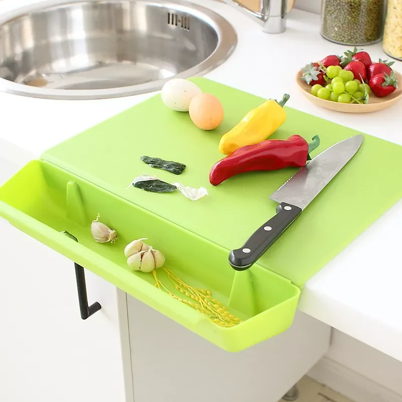 

New 2 In1 Creative Chopping Board Frosted Kitchen Cutting Board With Slot Cutting Vegetable Meat Tools Kitchen Stuff Accessories