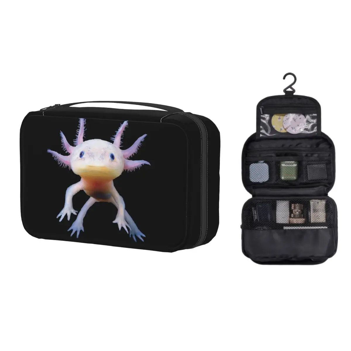

Милая Axolotl Саламандра амфибия Мексиканская прогулочная косметичка для путешествий косметичка для рыбы органайзер для туалетных принадлеж...