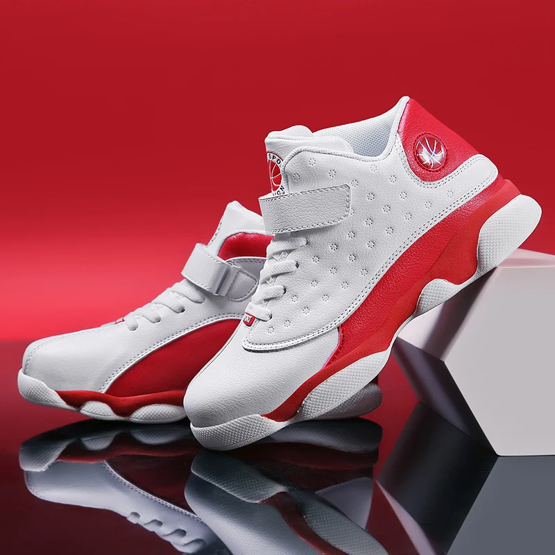 

Autumn Children's Leather High-Top Basketball Shoes Boys Non-Slip Sneakers Student Girls Casual Sports Shoes Kids Zapatillas 8 9