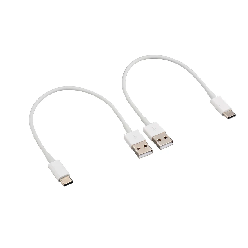 

500Pcs 25cm Short USB Cable 2A Fast Charging Data Sync Cord For Samsung Huawei Xiaom iPhone USB To Micro Type C Charger Cables