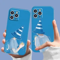 blue anime couple phone cases for iphone 13 11 pro max 13 12 mini xs xr x 7 8 plus se 2020 6s landscape all inclusive soft cover