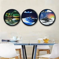 7 10inch art picture round glass sandscape in motion flowing sand framelarge wall hanging sandscape moving quick sand painting