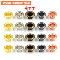 100 sets 4mm eyelet grommet with washer round metal rings for repair shoes bag clothing belt hat diy leathercraft accessories