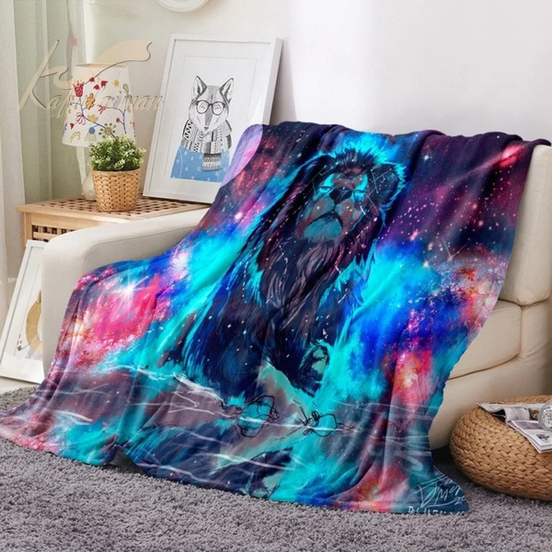 Зимнее теплое одеяло для дивана С Рисунком Тигра Льва животных | Дом и сад