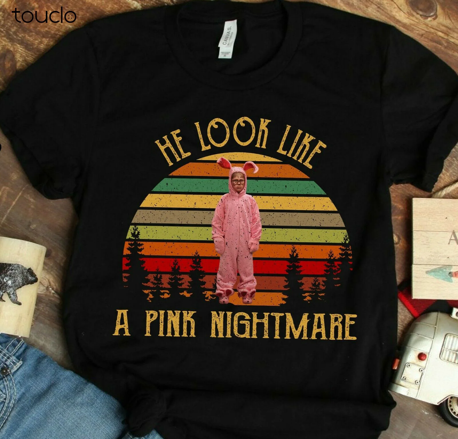 He Look Like A Pink Nightmare Shirt Ralphie Christmas Story Tee S-3Xl Custom Aldult Teen Unisex Digital Printing