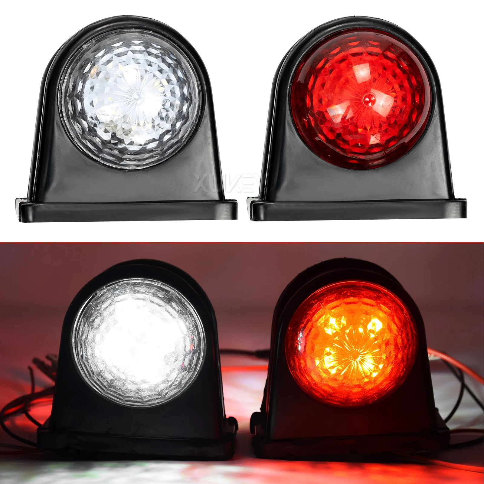 

2X Universal LED Side Marker Light 12V 24V Outline Indicator Truck Trailer Position Lamp Waterproof Auto Car Bus Rear Side Lamp