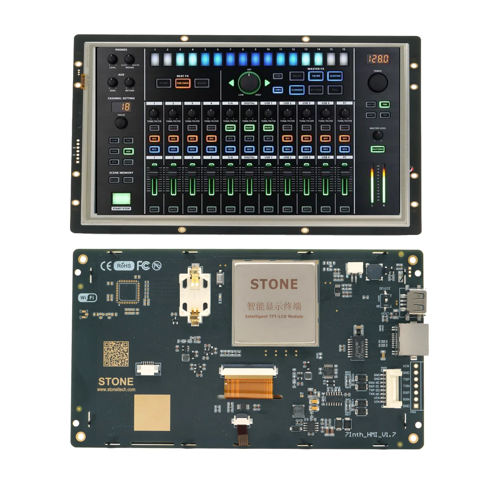 7 inch TFT-LCD touch module with monitor and high brightness