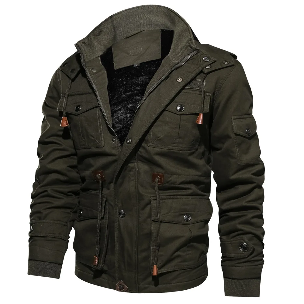 

Men's Winter Coats Fleece Down Jackets Hooded Casual Coats Thermal Thicker Warm Outerwear Male Military Jackets Warm Parkas 5XL