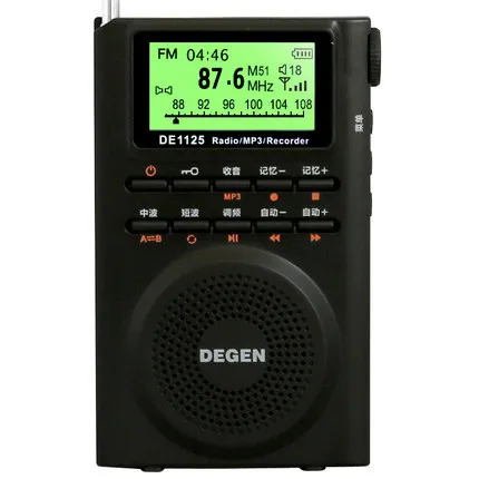 Радиоприемник Degen/De1125 FM/SW/MW Полнодиапазонный с литиевым аккумулятором карманная