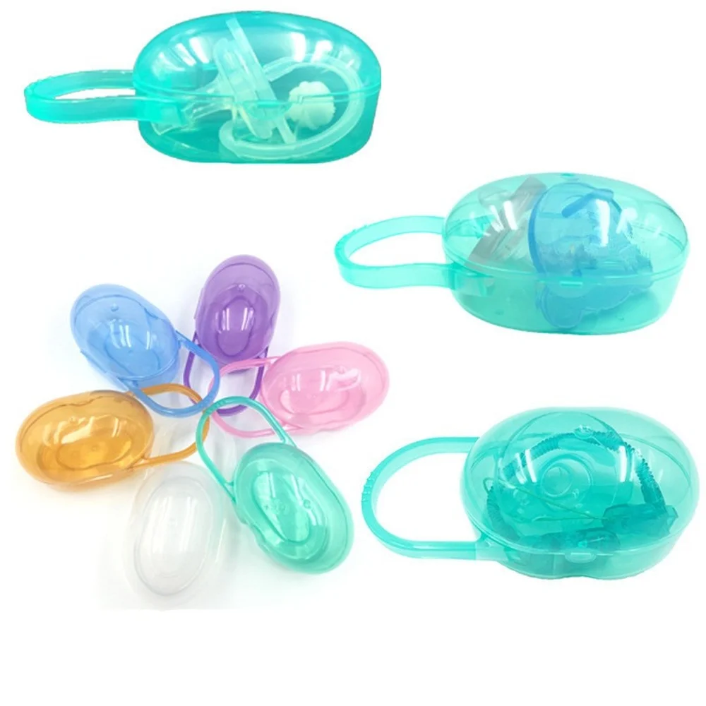 

1pc Baby Solid Pacifier Box Soother Container Nipple Holder Portable Travel Storage Case Safe PP Plastic Box Feeding Accessories