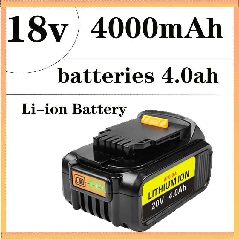 

18V 4.0Ah For DeWalt DCB200 MAX power tool Replacement for DeWalt DCB184 DCB181 DCB182 DCB200 20V 6A 18Volt 18 v Battery L50