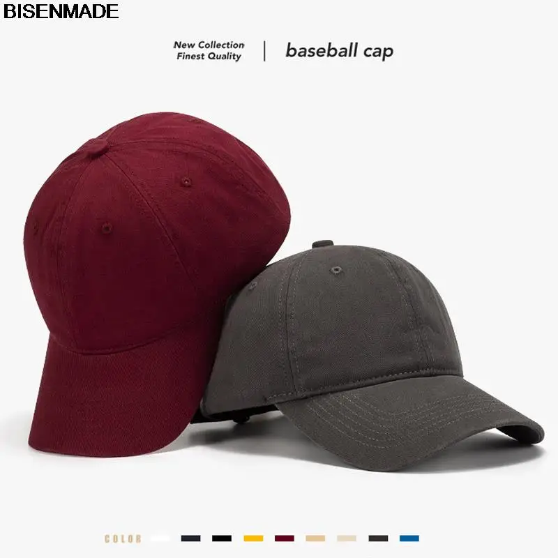 

BISENMADE Baseball Cap For Men And Women Washed Retro Cotton Soft Top Snapback Hat Outdoor Sprots Solid Color Summer Visor Cap