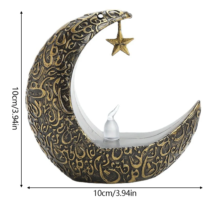 1 SZTUK Ramadan Dekoracja Gwiazda Księżyc Świecznik LED Lampa Dla Kareem Islamska Muzułmańska Dekoracyjna Eid Mubarak Party Prezenty